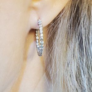 BRAND NEW 14K WHITE GOLD DIAMOND EARRINGS.